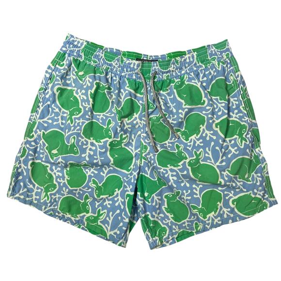 Vilebrequin Rabbit Print Swim Trunks SIZE XL Green 6